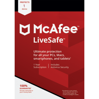 מקאפי לייב סייפ / McAfee LiveSafe - רישיון ל- מכשיר 1 ל- שנה מקאפי לייב סייפ / McAfee LiveSafe - רישיון ל- מכשיר 1 ל- שנה